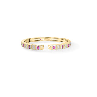 18k Yellow Gold Obelisco Pave Diamond & Ruby Bangle thumbnail