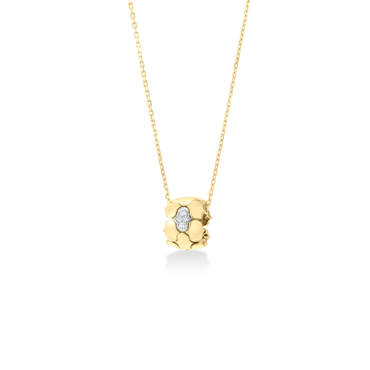 18k Yellow/white Gold Cobra Diamond Necklace