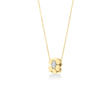 18k Yellow/white Gold Cobra Diamond Necklace