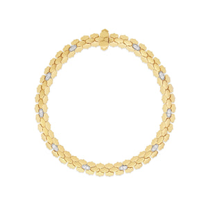 18k Yellow/white Gold Cobra Diamond Narrow Bracelet