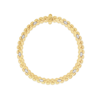 18k Yellow/white Gold Cobra Diamond Narrow Bracelet thumbnail