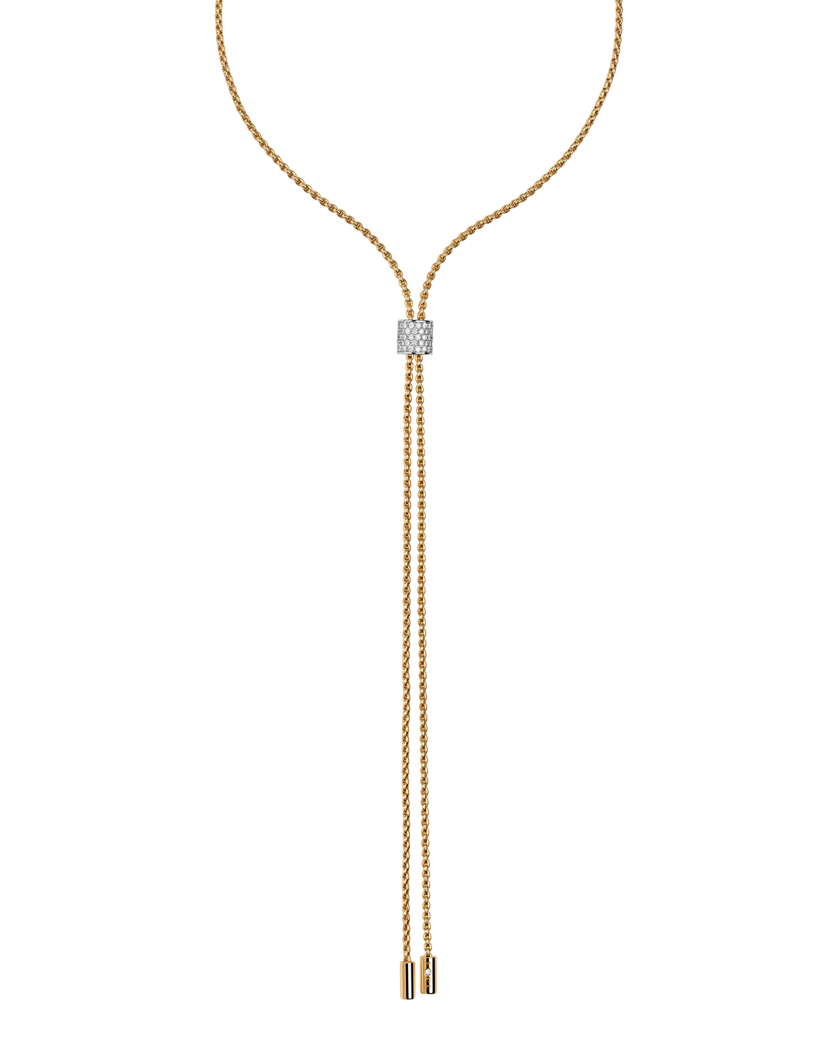 Slider necklace with diamond pavé