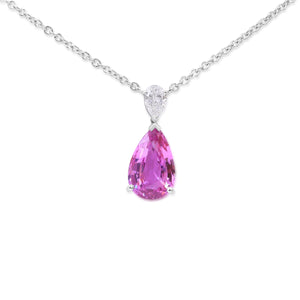 Platinum Sapphire and Diamond Pendant