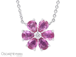 Platinum Pink Sapphire Diamond Pendant thumbnail