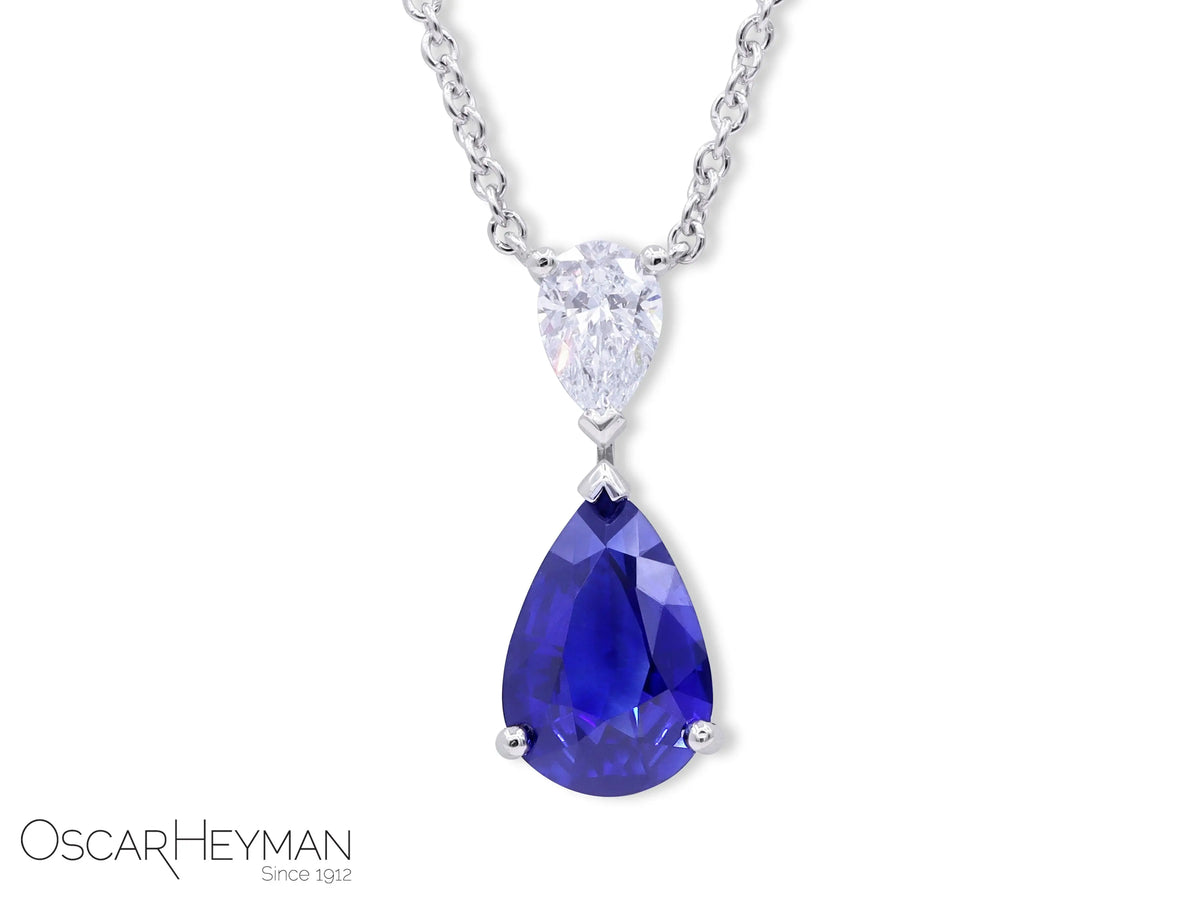 Platinum Sapphire Diamond Necklace