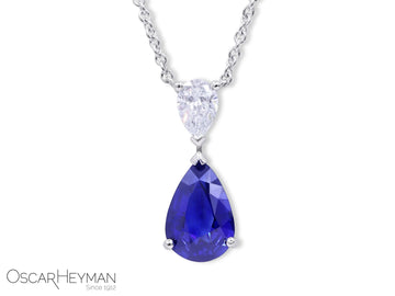 Platinum Sapphire Diamond Necklace