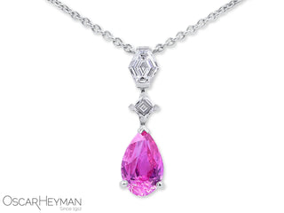 Platinum Pink Sapphire Sapphire Diamond Necklace thumbnail