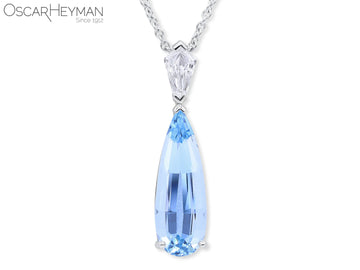 Platinum Aquamarine Diamond Necklace