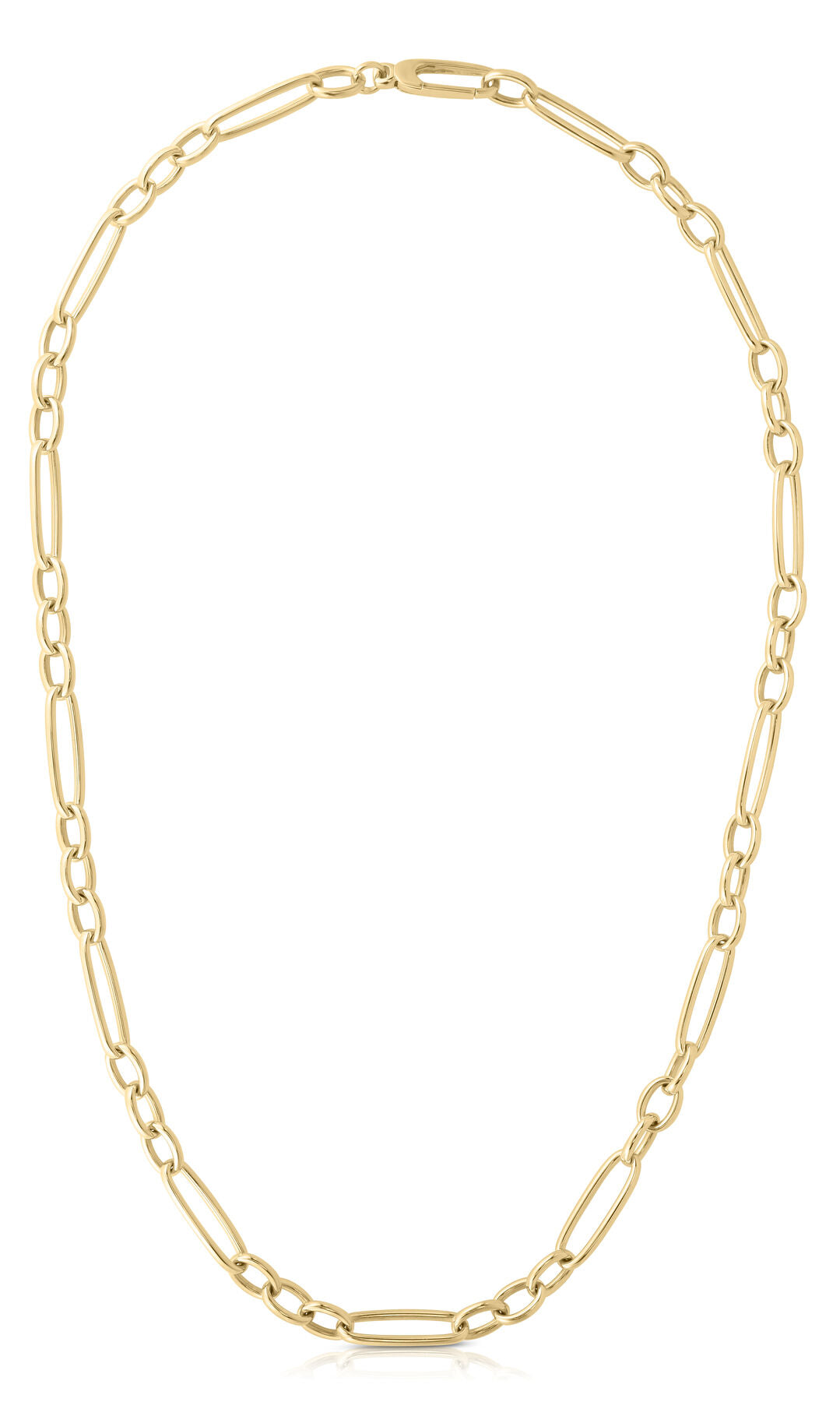 18K YELLOW ALTERNATING LONG & SHORT OVAL LINK CHAIN – CD Peacock