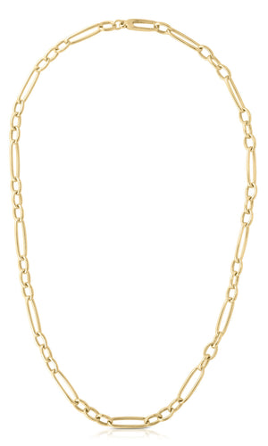 18K YELLOW ALTERNATING LONG & SHORT OVAL LINK CHAIN