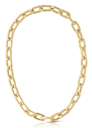 18k Yellow Designer Gold Chunky Paperclip Chain Necklace