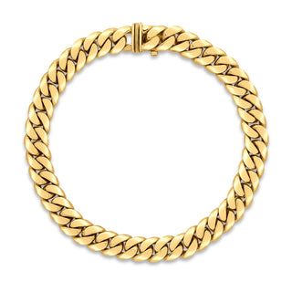 18k Yellow Designer Gold Curb Link Chain Bracelet thumbnail