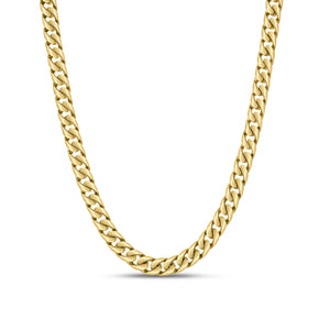 18k Yellow Designer Gold Wide Curb Link Chain Necklace