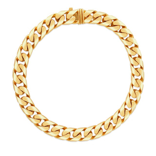 18k Yellow Designer Gold Wide Curb Link Chain Necklace thumbnail