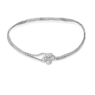 18k White Gold Classic Diamond Fiore Couture Double Riviera Necklace **double Choker Pictured** thumbnail