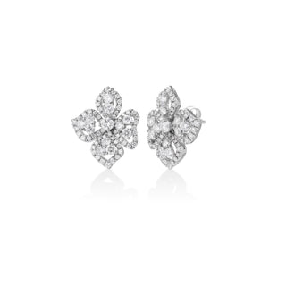 18k White Gold Classic Diamond Fiore Couture Stud Earrings thumbnail
