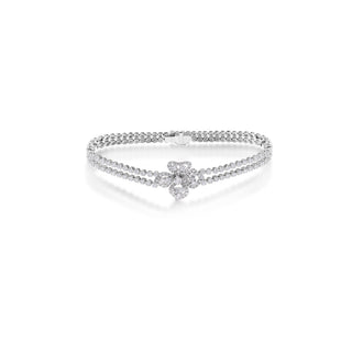 18k White Gold Classic Diamond Fiore Couture Double Bracelet thumbnail