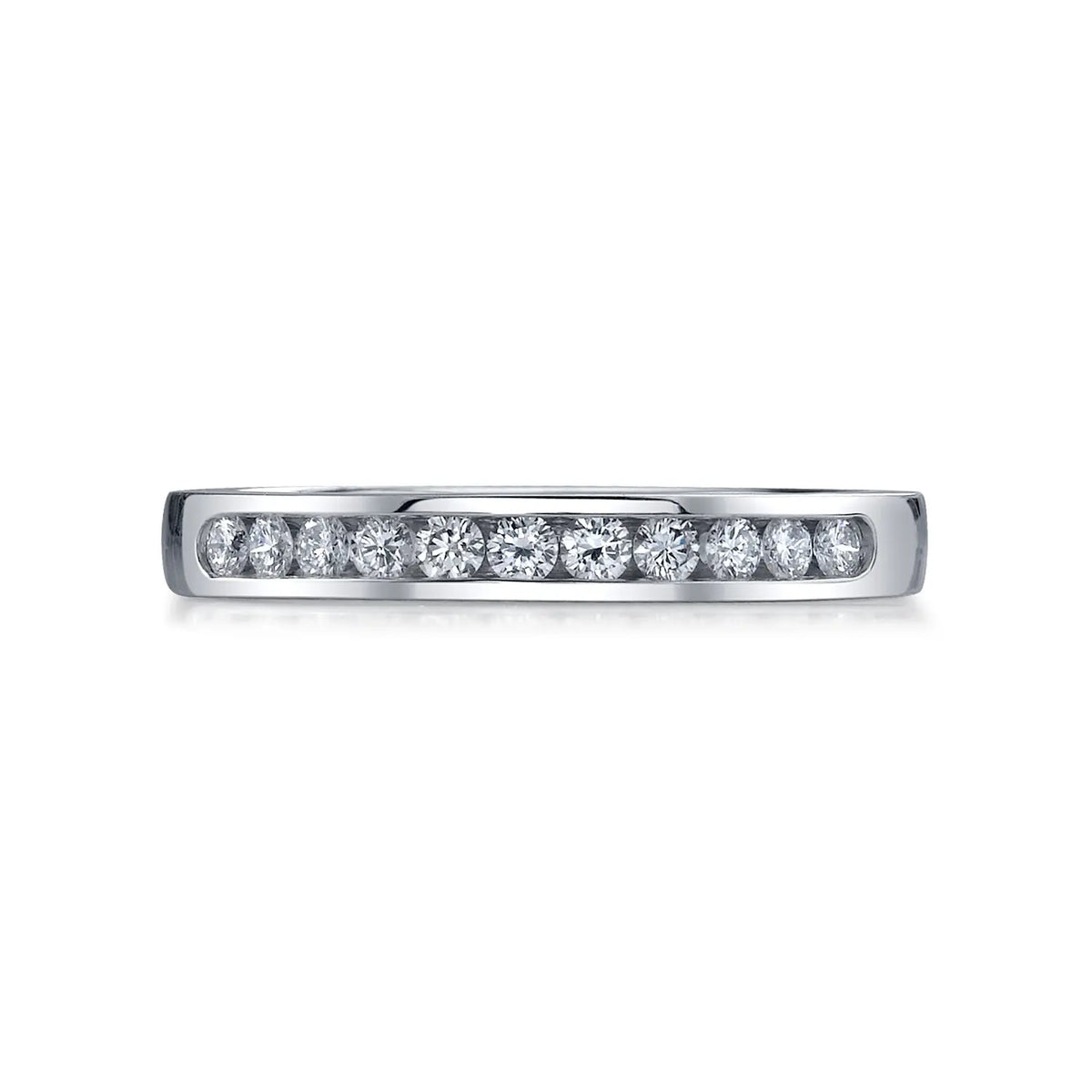 18K White Gold Round Diamond Channel-Set Band, 0.25ct G-H, SI1-SI2