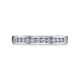 18K White Gold Round Diamond Channel-Set Band, 0.25ct G-H, SI1-SI2 thumbnail