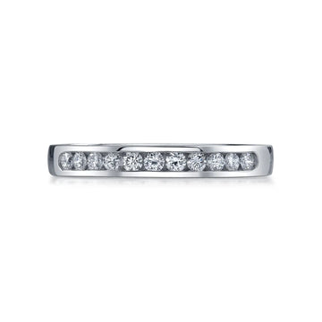 18K White Gold Round Diamond Channel-Set Band, 0.25ct G-H, SI1-SI2