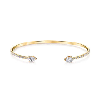 Double Pear Shaped Cuff Braceletelet 6.5" thumbnail