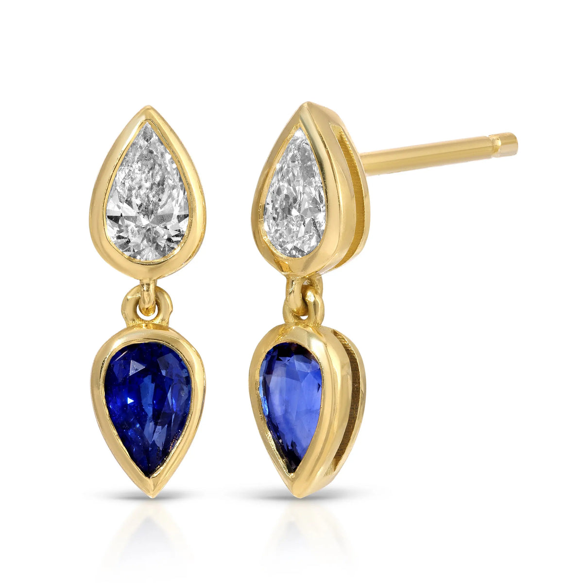 Elodie Bezel Pearring Diamond Stud Earringring