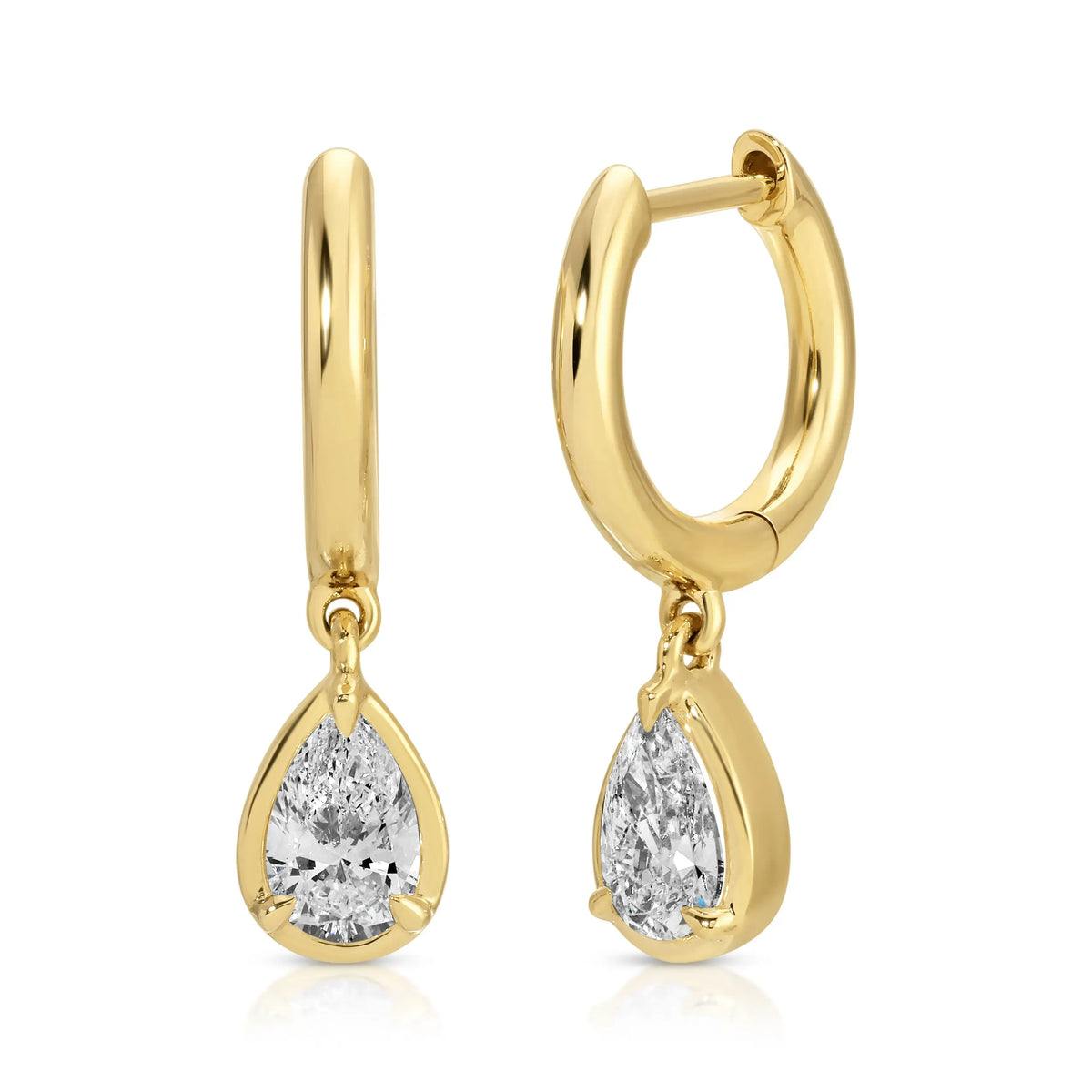 Pear Shaped Bella Huggie Earringringrings