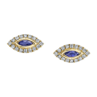 Blue Sapphire=.22 Evil Eye Studs thumbnail