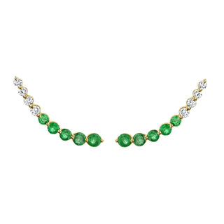 Floating Diamond And Emerald Earring thumbnail