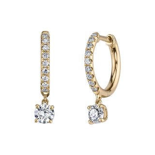 Round Diamond Drop Huggie Earringring thumbnail