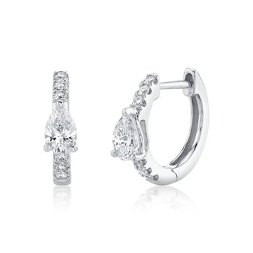 Diamond Huggie With Pearring Shape Centearring