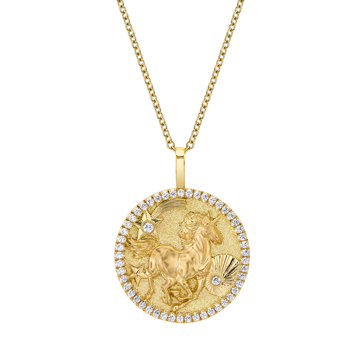 Lucky Unicorn Talisman Pdnt 20"