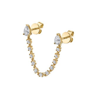 Double Piercing Pear Diamond Loop Earring thumbnail