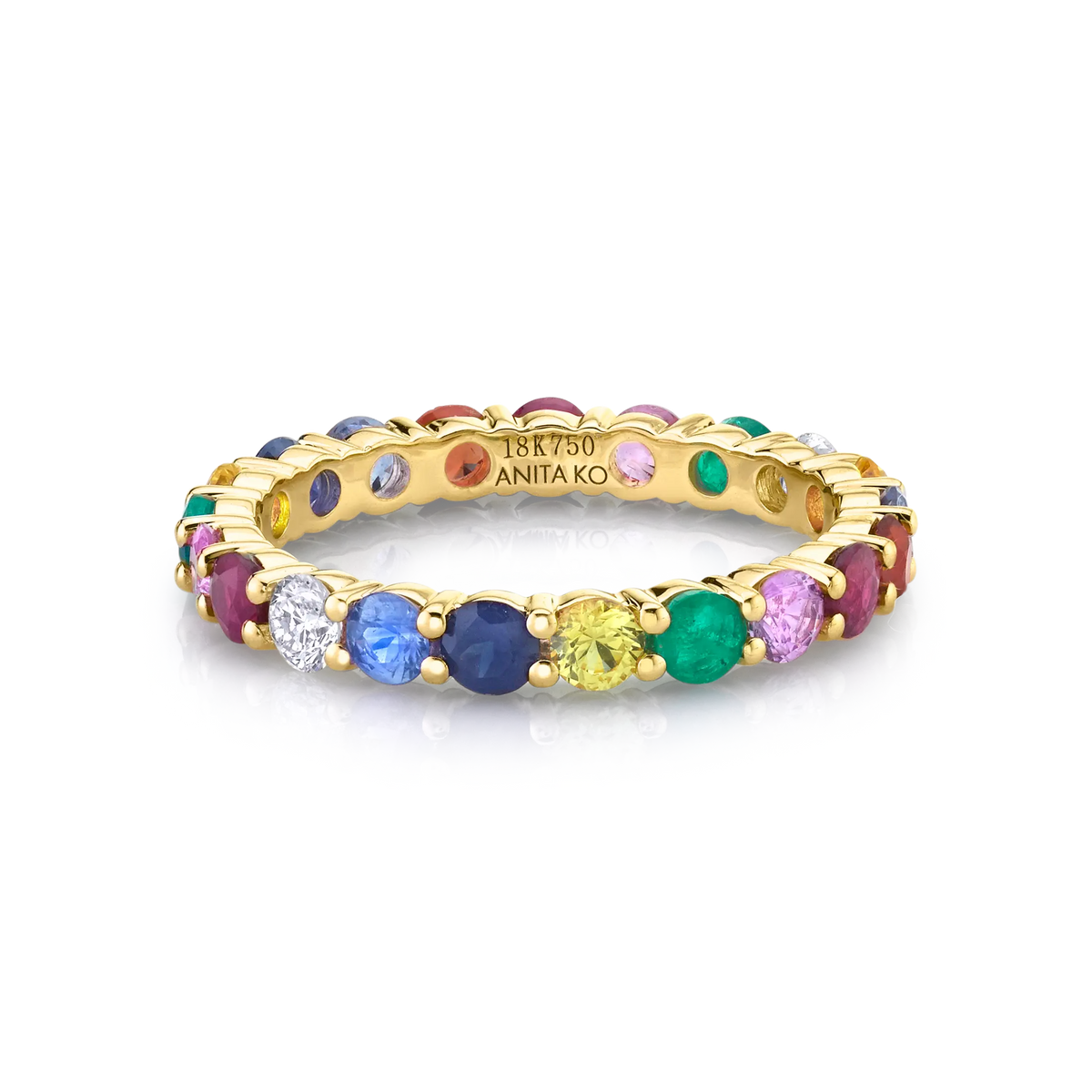 Multi Gemeraldstone & Diamond Etearringnity Band Gemerald=2.10