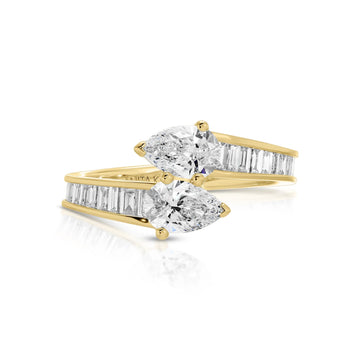 Saturn Baguette & Pearring Diamond Ring