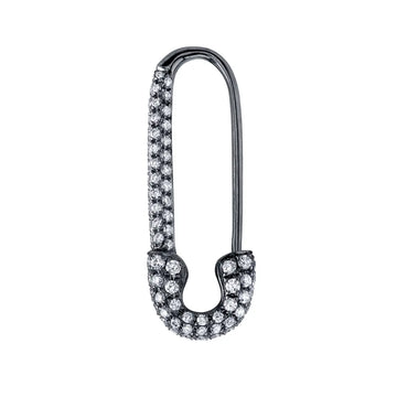 Single R 18K Safety Pin Earringring