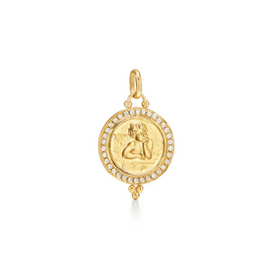 18K Diamond Pave Angel Pendant