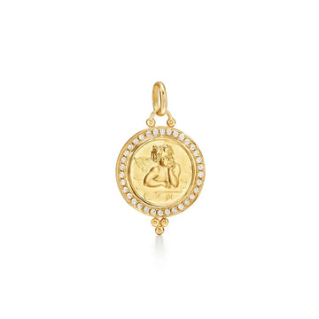 18K Diamond Pave Angel Pendant
