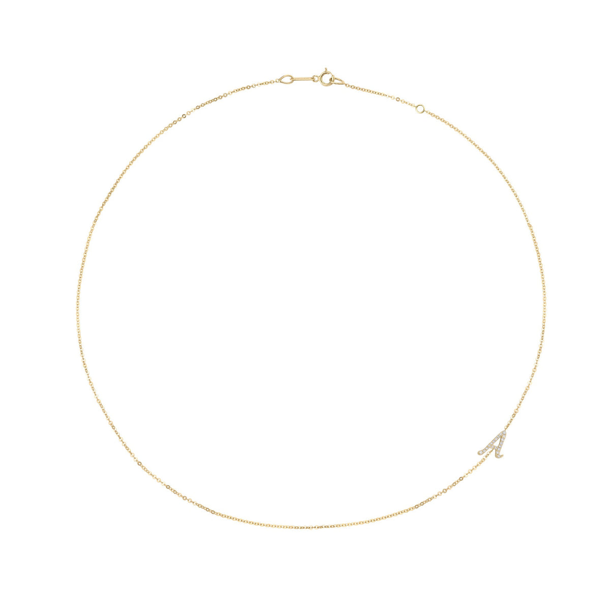 Single Diamond Initial Necklace