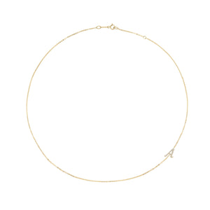 Single Diamond Initial Necklace