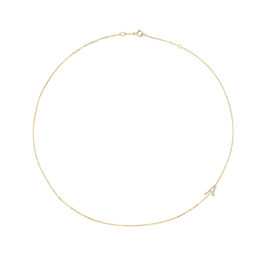 Single Diamond Initial Necklace