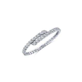 18K White Gold Bypass Diamond Bangle thumbnail