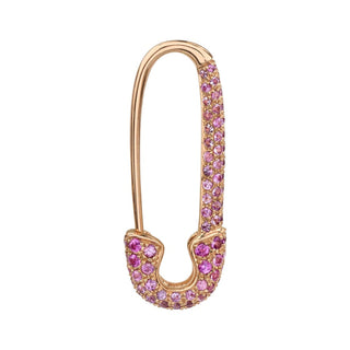 Pink Sapphire Safety Pin Earring Left thumbnail