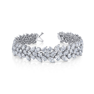 28.58 Carat Oval and Pear Shape Diamonds Bracelet