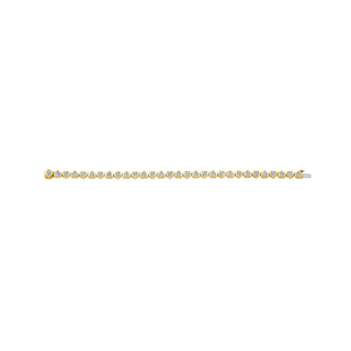 18K Yellow Gold Heart Bezel Diamond Tennis Bracelet thumbnail