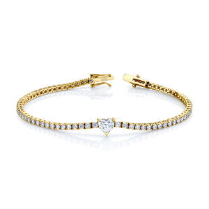 18K Yellow Gold Diamond Tennis Bracelet - B3840