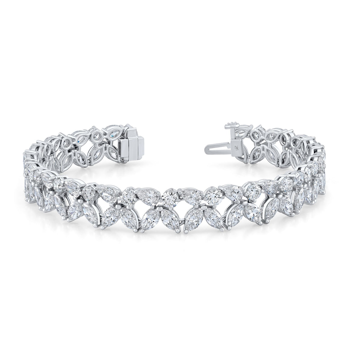 Norman Silverman 18K Yellow Gold Mixed D=15.65 Tennis Bracelet G-H/VS 7" - B5047