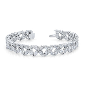 Norman Silverman 18K Yellow Gold Mixed D=15.65 Tennis Bracelet G-H/VS 7" - B5047