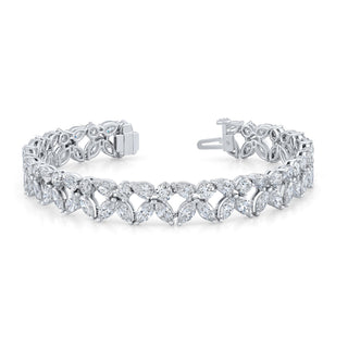 Norman Silverman 18K Yellow Gold Mixed D=15.65 Tennis Bracelet G-H/VS 7" - B5047 thumbnail