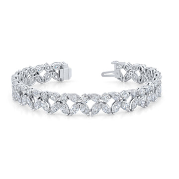 Norman Silverman 18K Yellow Gold Mixed D=15.65 Tennis Bracelet G-H/VS 7" - B5047
